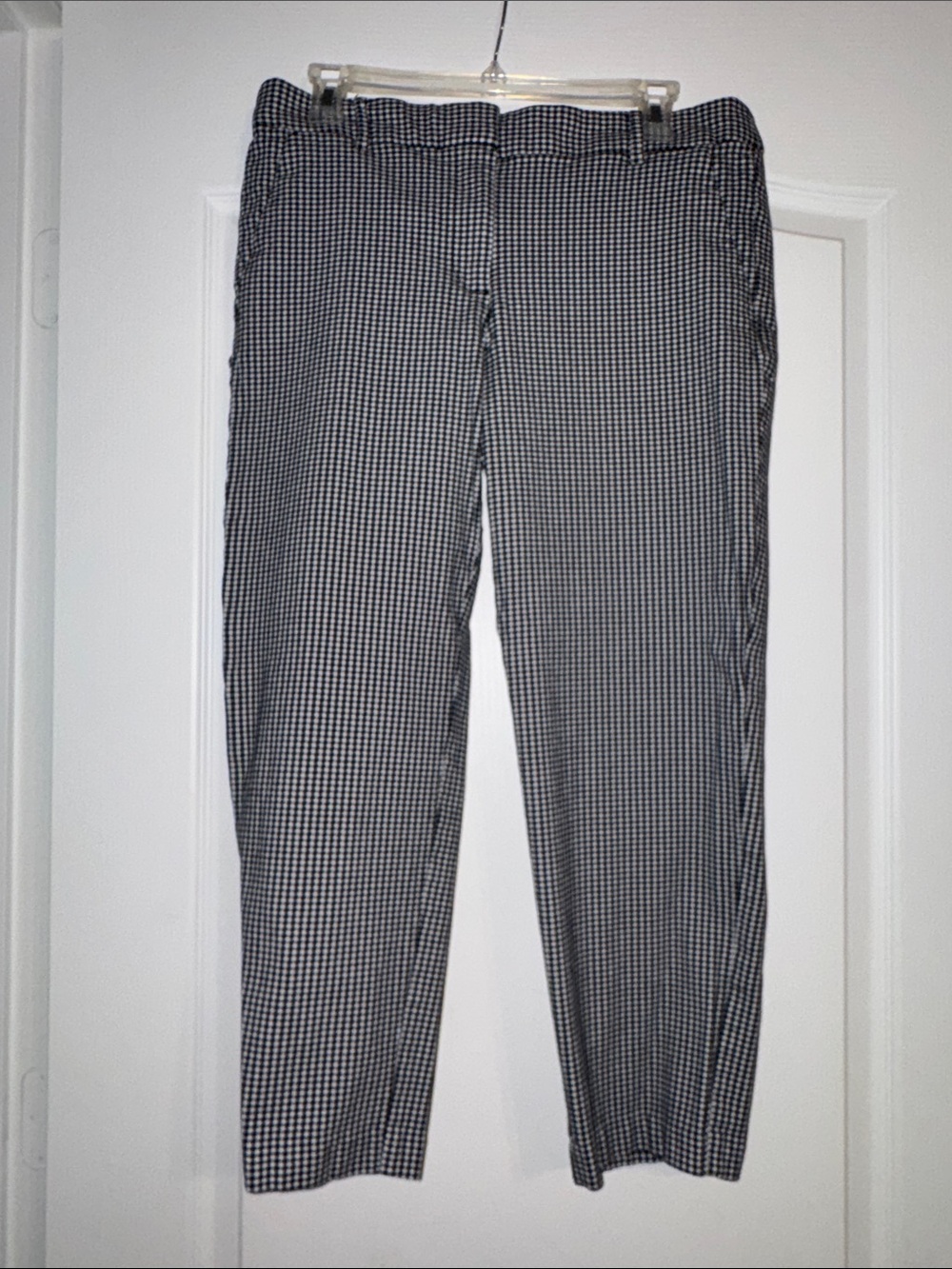 LOFT The Riviera Slim Black & White Check Dress Pants